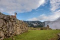 Morning mist rising above Macchu Picchu Valley, Peru Royalty Free Stock Photo