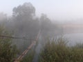 Morning mist on the river Royalty Free Stock Photo