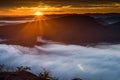 Morning Mist and Sunrise, Cliff, Tropical Mountain