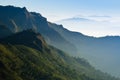 Morning Mist at Tropical Mountain Range Royalty Free Stock Photo