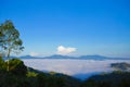 Morning Mist at Tropical Mountain Range, Royalty Free Stock Photo