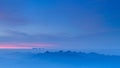 Morning Mist at Tropical Mountain Range at sunrise