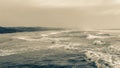 Beach Ocean Waves Coastline Sepia Landscape Royalty Free Stock Photo