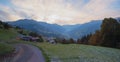 Morning mood at swiss valley praettigau