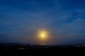 Morning Moon on mountains. Royalty Free Stock Photo