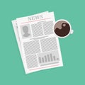 Morning news, newspaper and cup of coffee Royalty Free Stock Photo