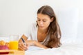 Morning pages, stream of consciousness journaling habit, first thing every morning on daily basis Royalty Free Stock Photo