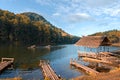 Morning in Pang Ung Lake,North of Thailand, is a tourist place where people come to vacation in the winter, Royalty Free Stock Photo