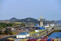 Morning panorama of the Cocoli Locks - Panama Canal.