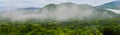 On the morning panorama mountain image of tropical forest Royalty Free Stock Photo