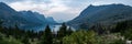Morning Panorama of Wild Goose Island In Glacier Royalty Free Stock Photo