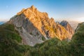 Morning Panoramic Landscape of Alpine Mountains Royalty Free Stock Photo