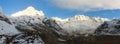 Morning panoramic view from mount Annapurna range Royalty Free Stock Photo