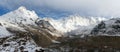 Morning panoramic view from mount Annapurna range Royalty Free Stock Photo