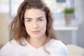 Morning portrait of beautiful woman at home