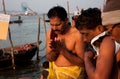 Morning pray by hindu men