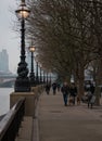 Morning on The Queen`s Walk in London