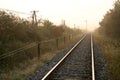 Morning by railroad tracks Royalty Free Stock Photo