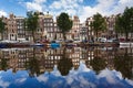 Morning reflection of Amsterdam