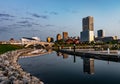 Morning Reflection of Downtown Milwaukee Royalty Free Stock Photo