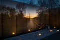 Morning reflection of the Washington Monument in The Vietnam Veterans Memorial Wall, Washington DC