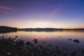 Morning Reflections: Tranquil Sunrise over a Beautiful Lake Royalty Free Stock Photo