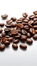 Morning ritual coffee beans arranged neatly on a white background