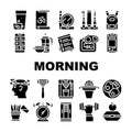 Morning Routine Daily Collection Icons Set Vector