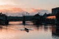 Morning rowing practive Royalty Free Stock Photo