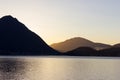 lago maggiore coast sunrise verbania Royalty Free Stock Photo