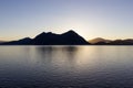 lago maggiore coast sunrise verbania Royalty Free Stock Photo