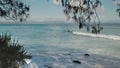 morning shot of longboard surfers at wategos beach of byron bay Royalty Free Stock Photo