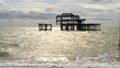 Morning shot of west pier ruins at brighton beach Royalty Free Stock Photo