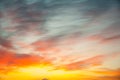 Morning sky with amazing sunrise colorful cloud background, fantastic fature and dramatic bright sunlight beautiful color Royalty Free Stock Photo