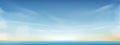 Morning Sky, Horizon Spring Sky Scape in blue by the Sea,Vector of nature cloud, sky in sunny day Summer, Horizon picturesque Royalty Free Stock Photo