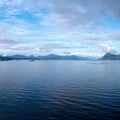 Morning sky over a fjord in Norway