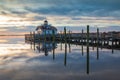 Morning Sky over Roanoke Marshes Lighthouse NC Royalty Free Stock Photo