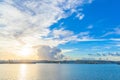 Morning sky and sea of harbor, Okinawa