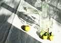 Morning still life with bottle and shadows Royalty Free Stock Photo