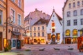 Morning street in the Old Town, Tallinn, Estonia Royalty Free Stock Photo