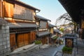 Morning street view of Sannenzaka & Ninenzaka with traditional old wood houses