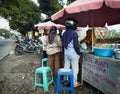 Morning Streetfood stalls sell satay