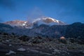 Morning sun illuminates Kibo, Mount Kilimanjaro, Tanzania Royalty Free Stock Photo