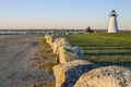 Morning sun lighting Ned`s Point lighthouse Royalty Free Stock Photo