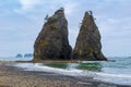 Morning sun lights the sea stacks at Rialto Beach Washington Royalty Free Stock Photo