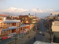 Morning sunlight at Mount Machapuchare , Pokhara City, Nepal