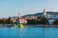 Morning sunrise at coastal part of Crikvenica, famous travel destination at Adriatic sea Royalty Free Stock Photo