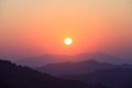 Morning sunrise on the mountion. Royalty Free Stock Photo