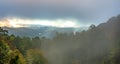 Morning sunrise ove blue ridge parkway mountains