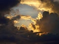 Morning sunrise over the Indian ocean rays of sun and clouds very beautiful  , dramatic sky Royalty Free Stock Photo